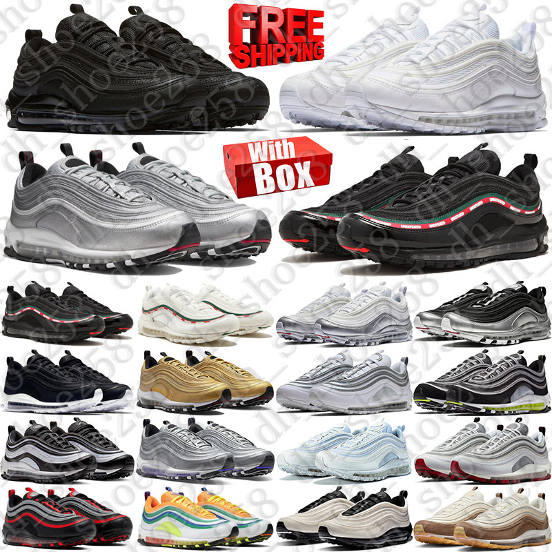 Free Shipping With Box Designer airmaxx macx 97 97s sneakers Running Shoes Jesus trainers for mens womens chaussure black royal zapatillas Sports runners fashion