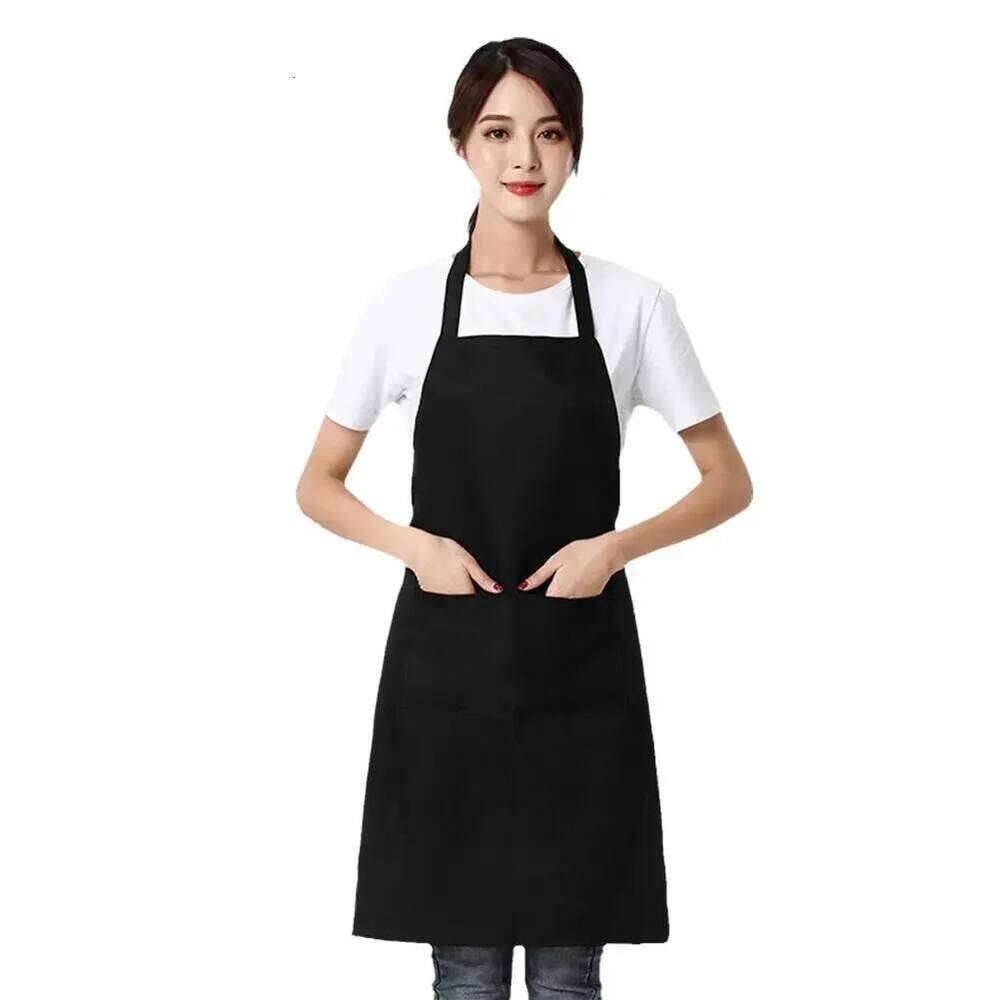 Adjustable Cooking Unisex Waterproof Dust-proof Waiter Hairdresser Chef Dirt-resistant Solid Sleeveless Apron Pocket S260205