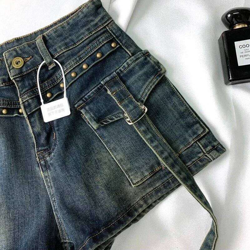 Y2K 2000S Cargo Denim Women Streetwear Vintage High Waist Shorts Jeans Summer Harajuku Korean Sexy Hot Short Pants New XJ260206