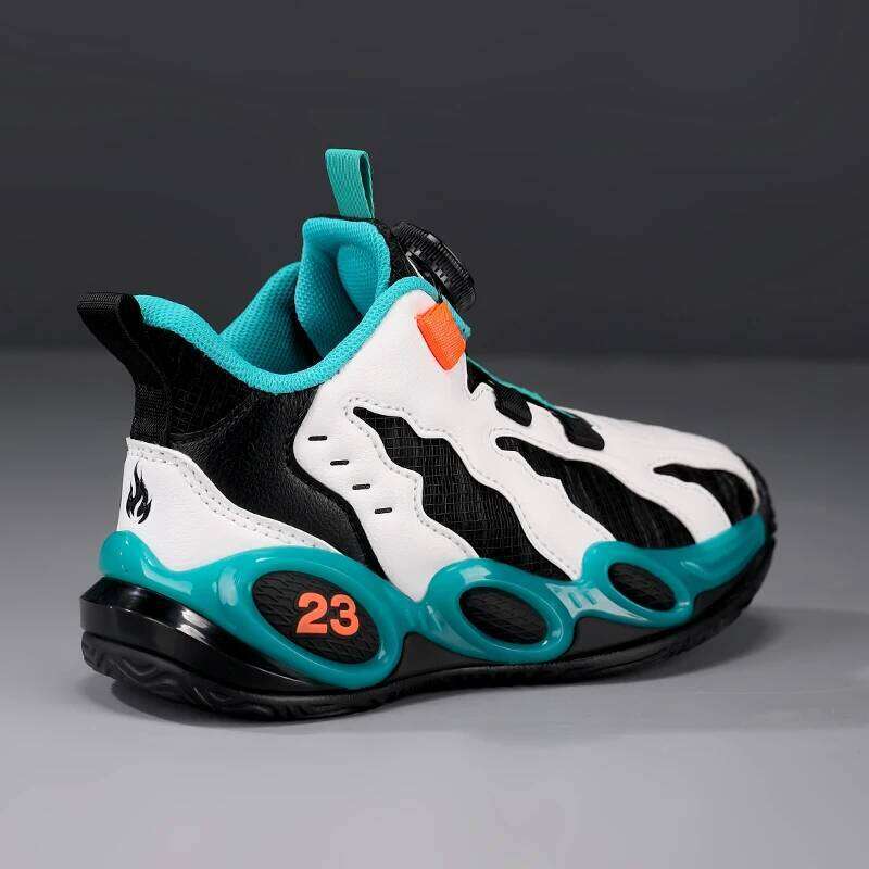 Fashion Basketball for Kids High-top PU Leather Sports Children Casual Shoes Boys Girls Comfortable Gym Trainers New 26Y0206