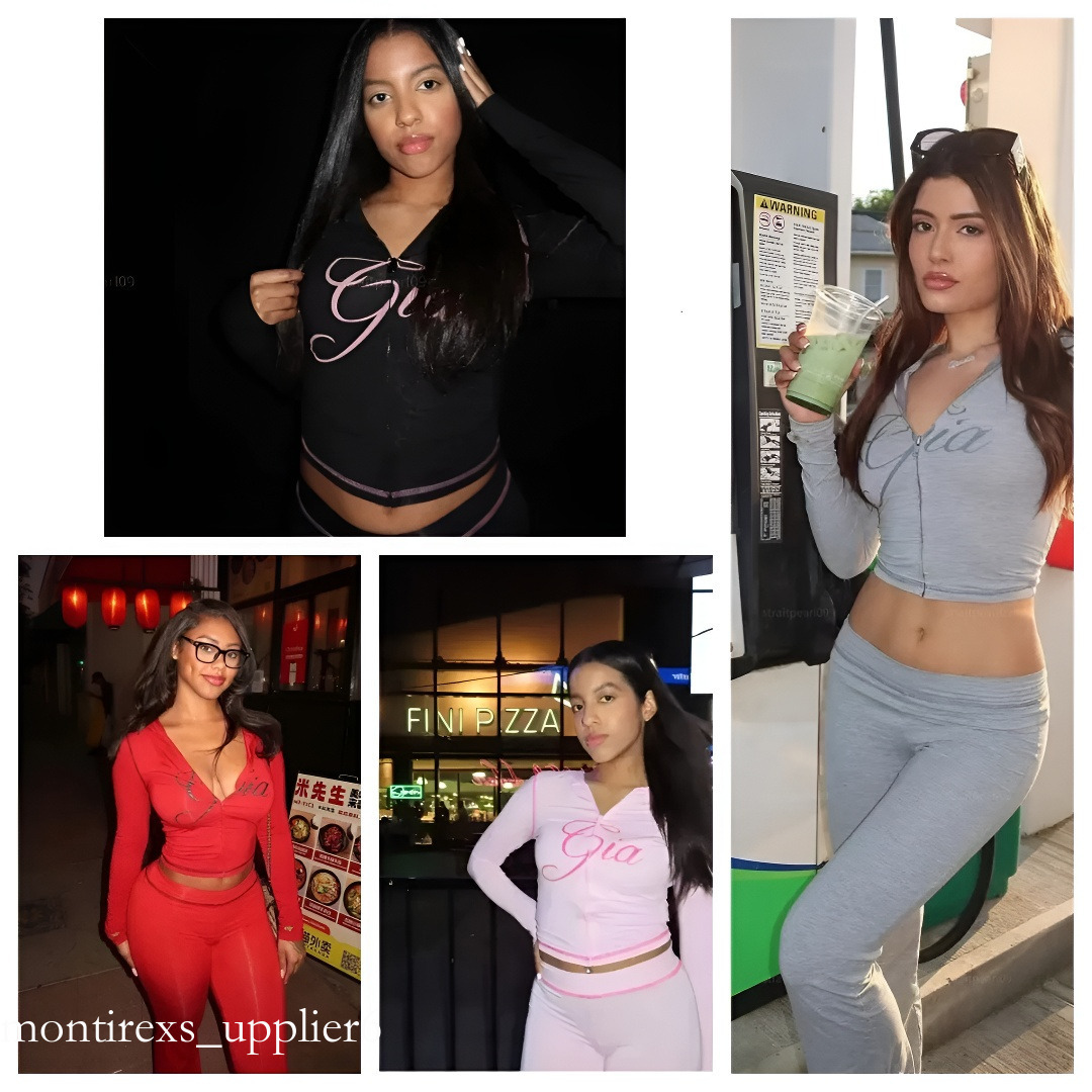 Top Designer iam gia Women's Tracksuits Thicken Two 2 Piece Set Outfits For Women Flared Pants Zip-up Cap Long Sleeve High Spring Top & Low Waist