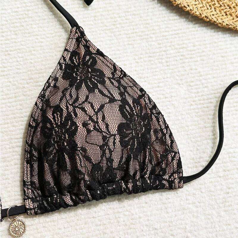 Lace Sexy Bikinis Female Swimsuits Women Three-Piece Swimwear Beach Swimming Wear Bathing Suits Brazilian Bikini Set Pool Bather XJ260206