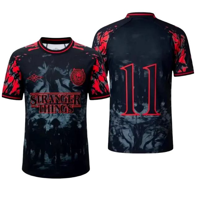 2026 Stranger Things The Hellfire Club Hawkins SOCCER Jerseys Stranger Things Concept Kit by Vatioz Black Football Shirt men kit uniform