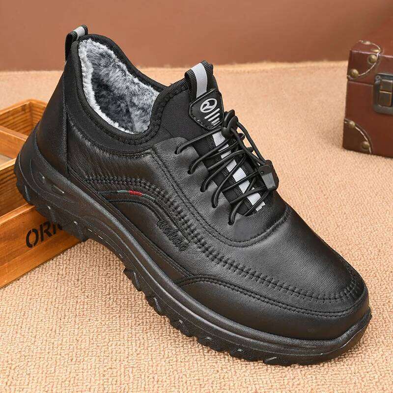 Winter velvet warm cotton waterproof men's polyurethane soft soled shoes special price shoe bag shipping fee