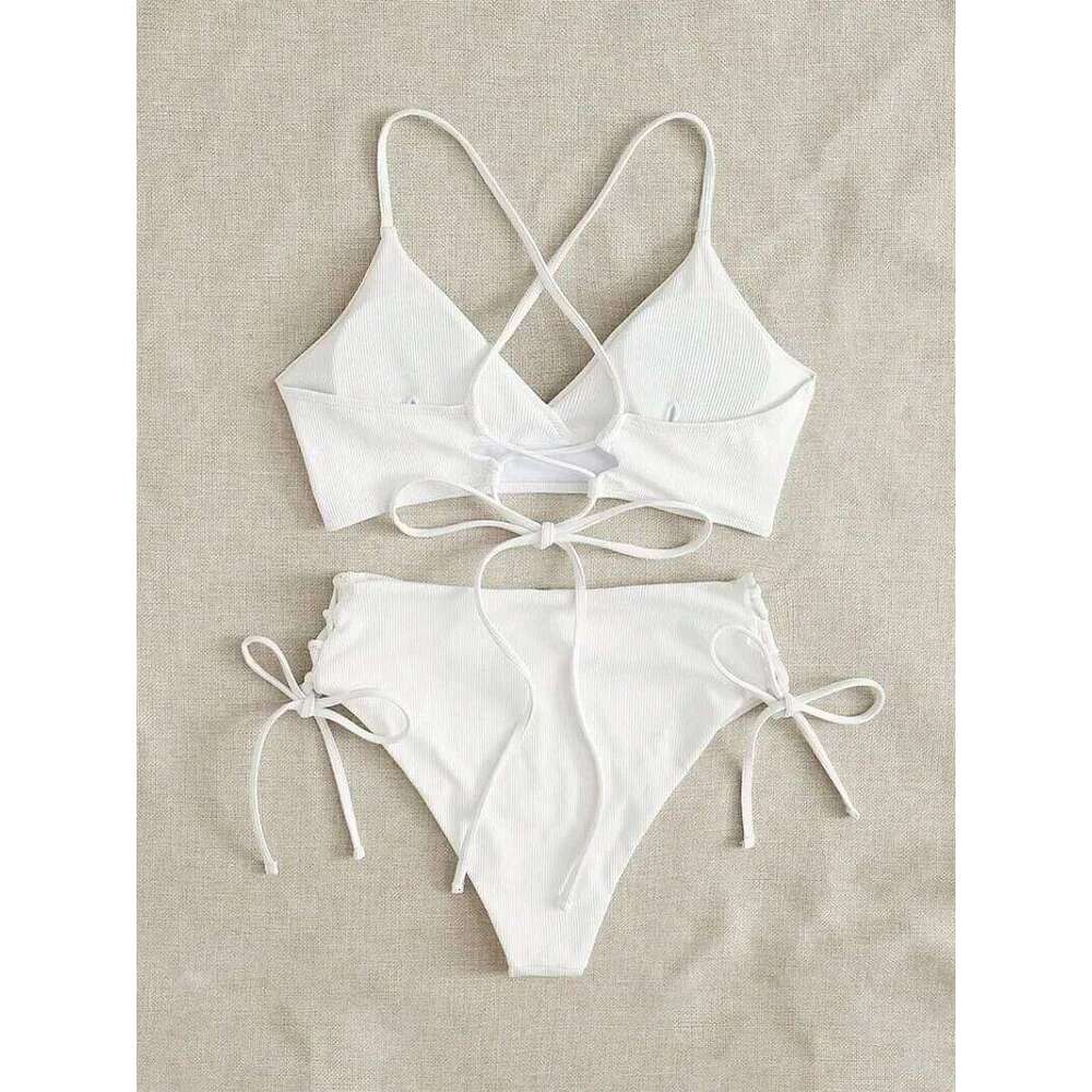 Sexy bandage high waist Brazilian Bikinis Sets Swimsuit Swimwear Swimming Suit for Women 2023 New Bikini Mujer Biquinis XJ260206