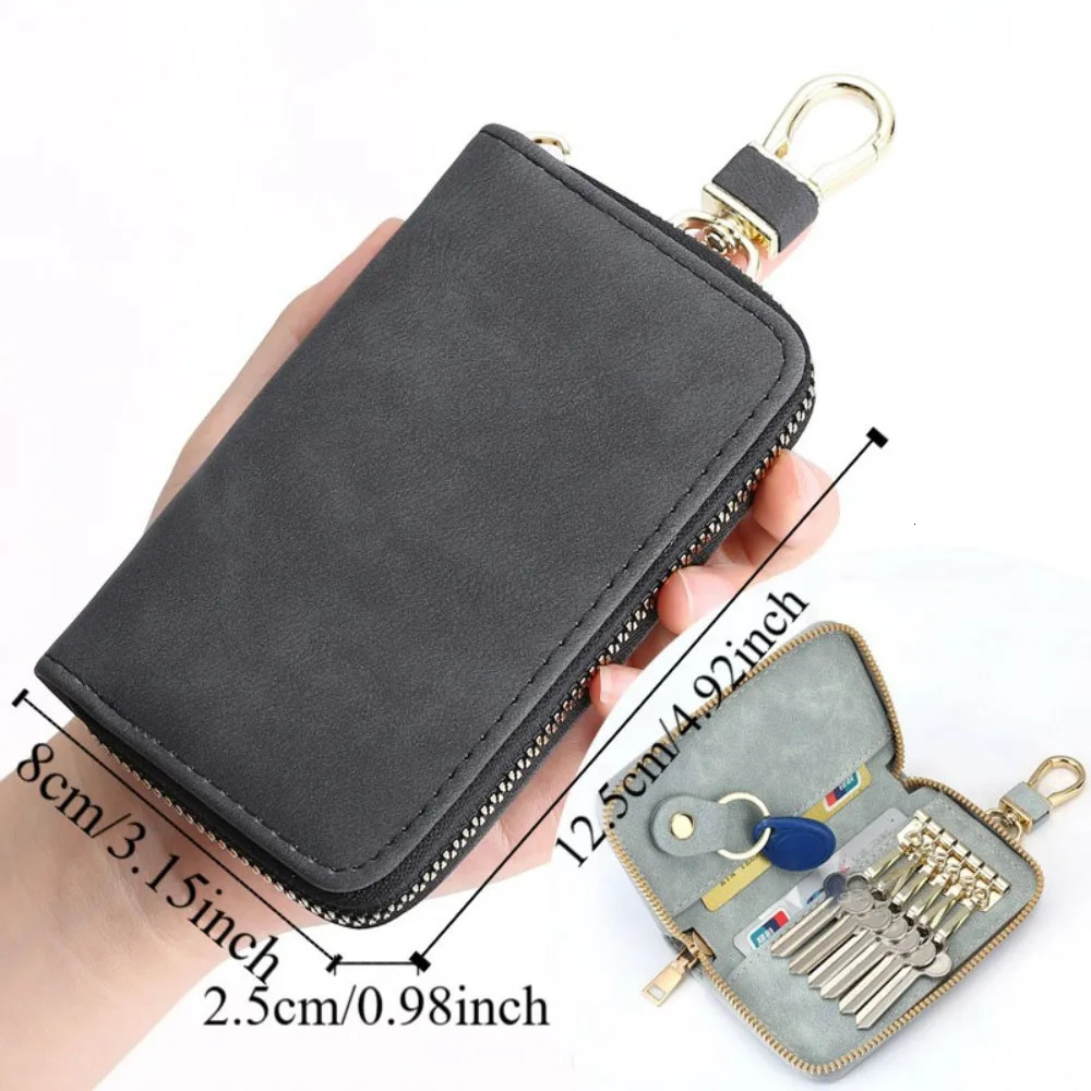 Zipper Closure Keychain Pouch Durable Key Ring Housekeepers Key Holder Waist Hanging Waterproof Car Key Organizer Card Bag 260129