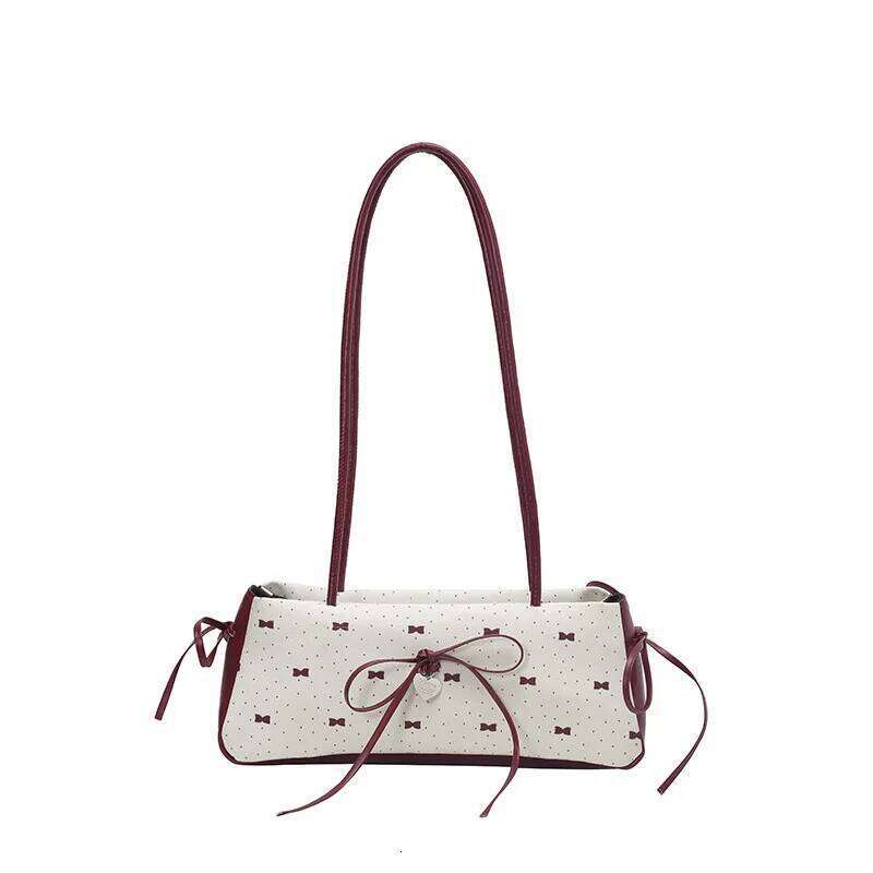 Women's Sweet Style High End Underarm Bow Print Commuter Fashionable Single Shoulder Handbag Trendy Cute Small Bag Y260205