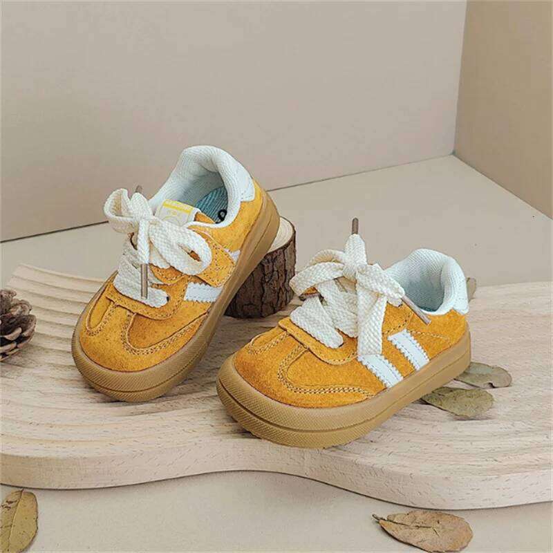 New Spring Autumn Baby Shoes Leather Toddler Kids Outdoor Boys Tennis Soft Sole Fashion little Girls Sneakers EU16-25 26Y0206