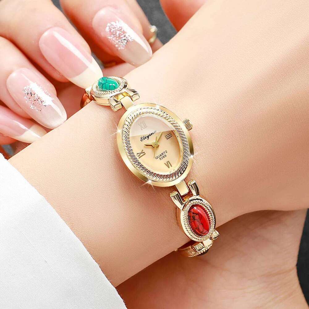 Fashion Oval Dial Women Watches Elegant Rhinestone Bracelet Strap Ladies Wristwatch Reloj Mujer Girls Clock Without Box Z260206