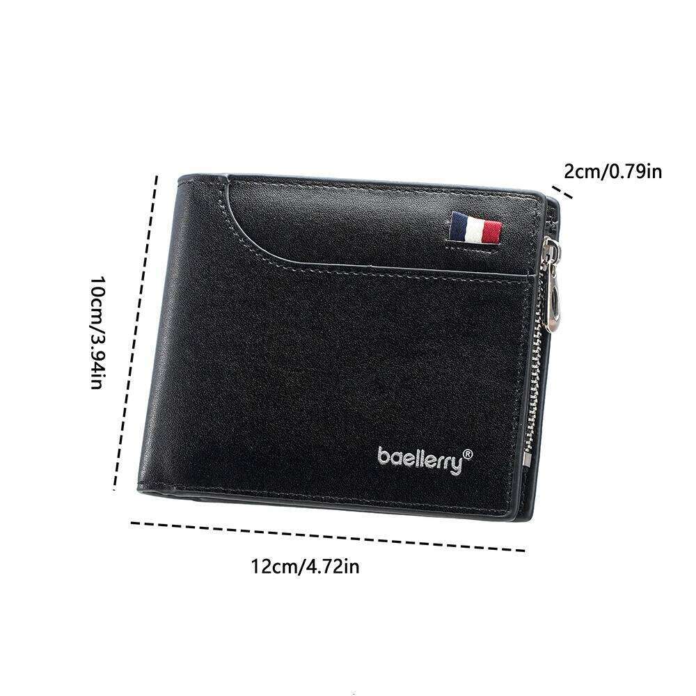 New Short Wallets High Quality Card Clips Zipper Male Coin Purse ID & Photo Holder Luxury Big Capacity Men Wallet Y260206