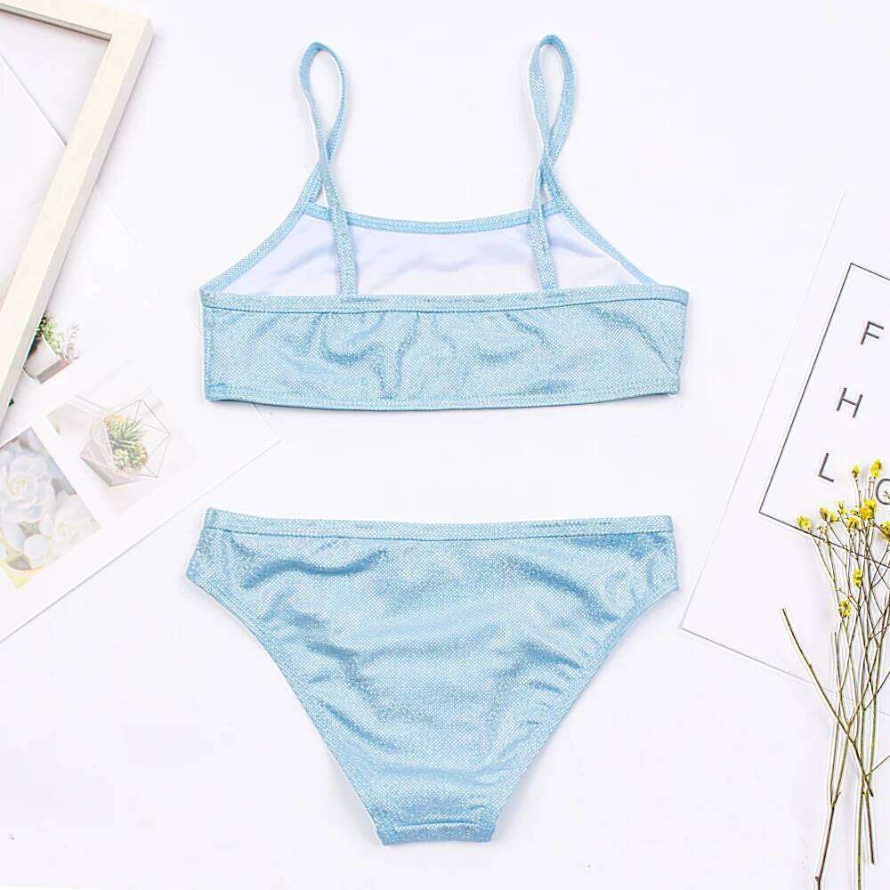 3-8 Years Mermaid Sequin Children Swimsuit Girls Kids Bikini Set Cute Baby Summer Beach Swimwear Biquini Infantil XJ260206