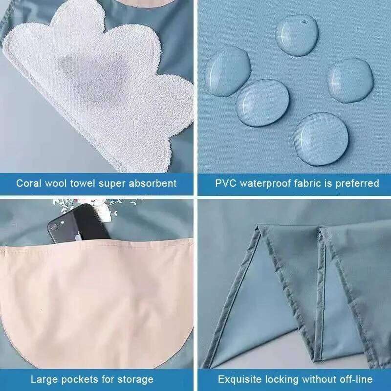 Hand-wiping Kitchen Household Cooking Oil-proof Waterproof Men Women Adult Waist Fashion Coffee Overalls Wipe Hand Apron S260205