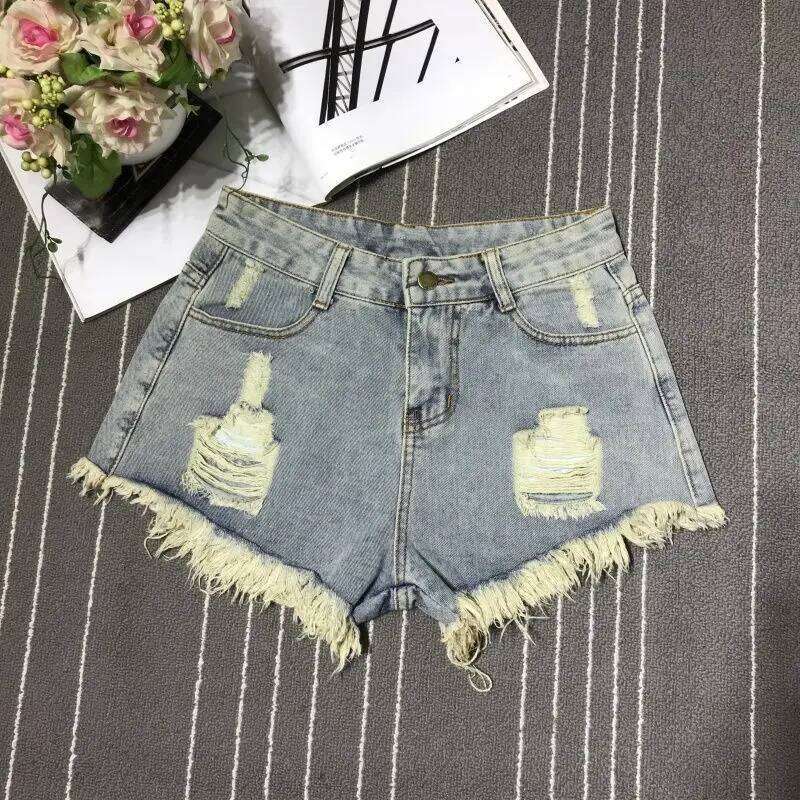 A-Line Sexy Hot Girl Denim Shorts Fashion Women Hollow Out Pocket High Waist Short Jeans Casual Streetwear Y2K Vintage Trousers XJ260206