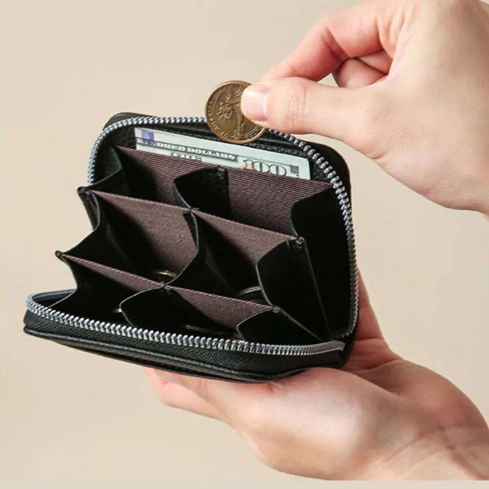 New PU Leather Purse Mini Zipper Credit Card Holder Portable Coin Pouch Girl Y260206