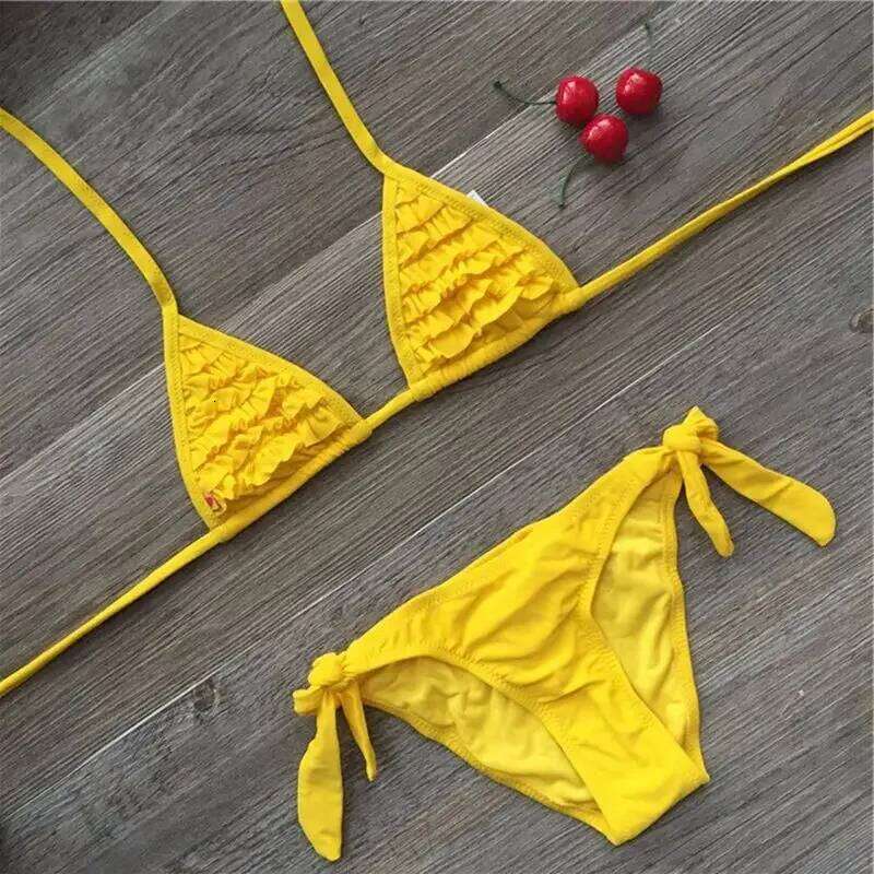 Girl Swimsuit 2 Pieces Suits For Swimming Falbala Children Swimwear Girls Bikinis Set Kids Biquini Infantil Bathing Suit XJ260206