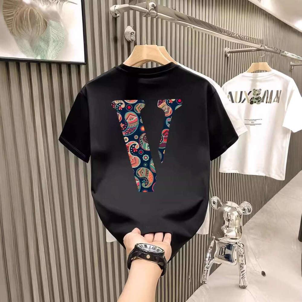 Summer Heavyweight Versatile Brand Men's T-Shirt Round Neck Fashion Casual Trendy Short Sleeve Tee Shirt Top Ins