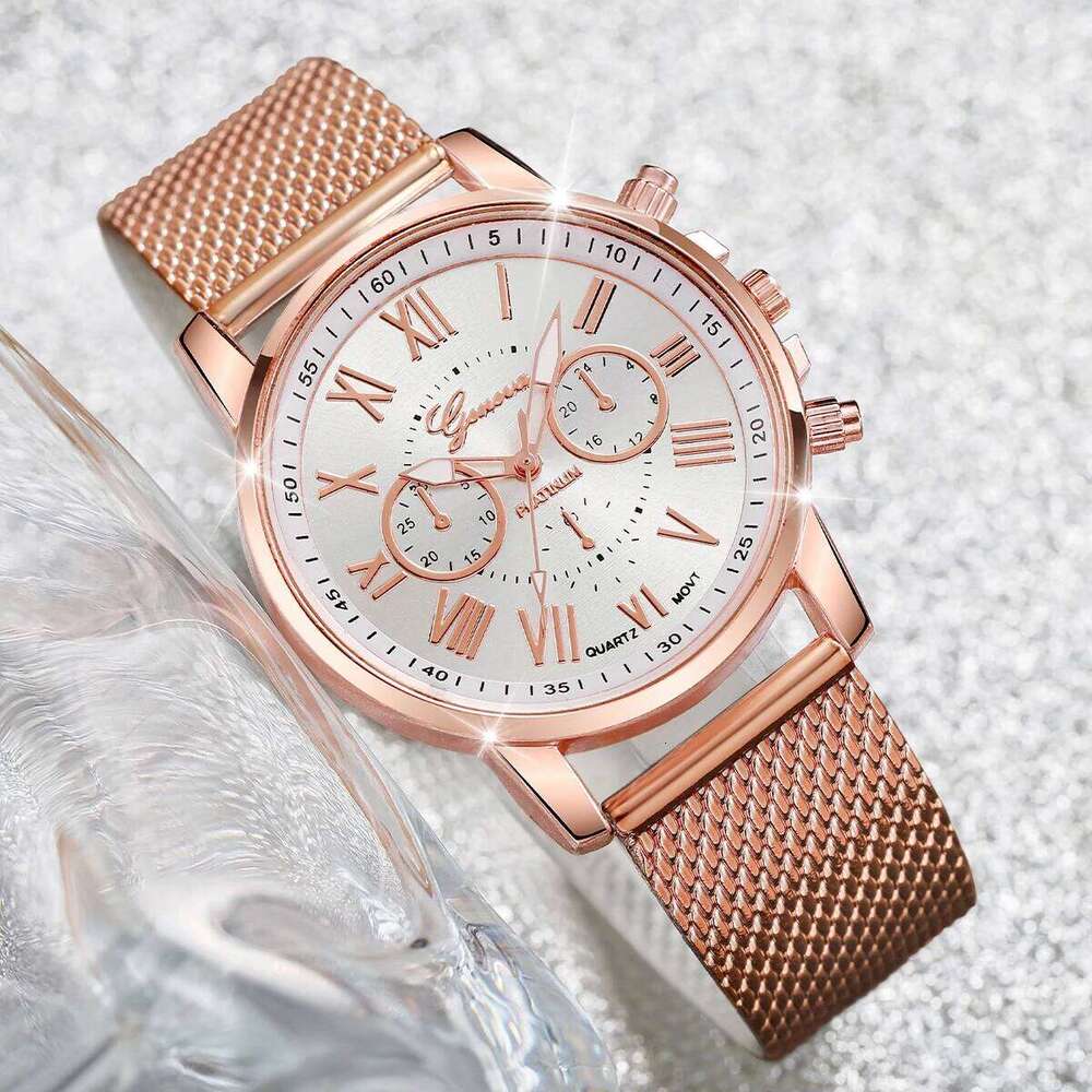 2PCS/Set Women's Fashion Plastic Band Analog Quartz Watch Pearls Butterfly Bracelet Set Z260206