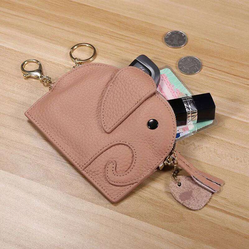 WERLLANDS 3D Elephant Embellished PU Leather Multi-Color Tassel Coin Pouch Card Holder Y260206