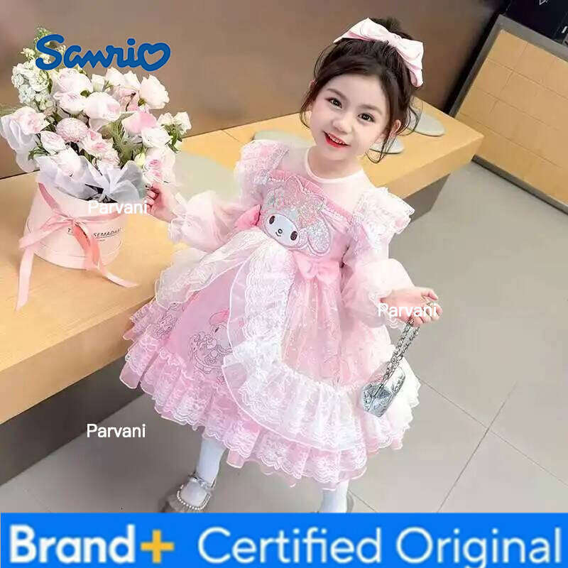 Sanrio Cartoon Cinnamoroll Lolita Princess Dresses Kawaii Kids Cosplay Dress Anime Outdoor Party Children Cute Birthday Gifts H2602061 - view 6