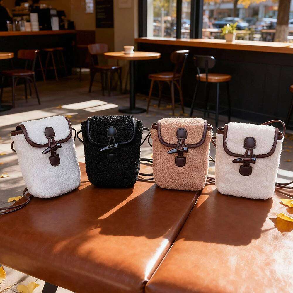 for Autumn and Winter Women's Small New Lightweight Mini Phone Bag, Single Shoulder Crossbody Plush Bag XJ260129