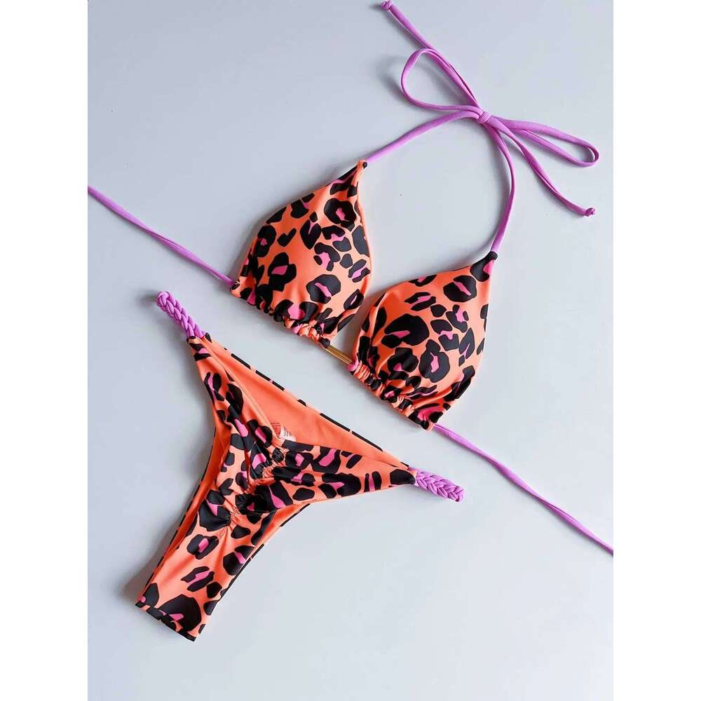 2024 Women Bikini suit Sexy Strap Printed Swimsuit XJ260206