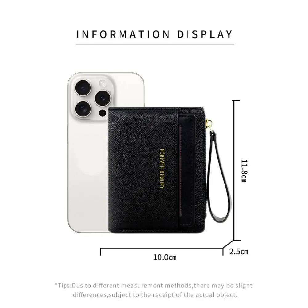 Fashion PU Leather Short Wallet Solid Color Zipper Card Holder Money Bag Women Y260206