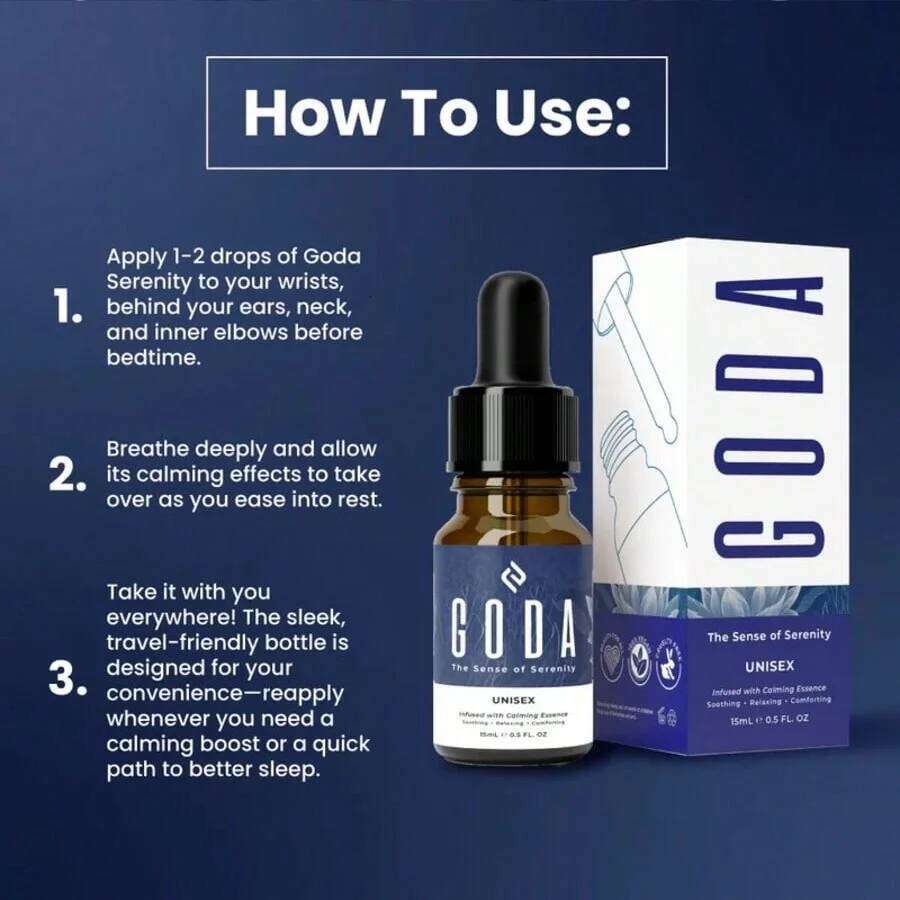 GODA For Her&Him Serenity Mini Perfume 15ml/0.50 Fl Oz, Unisex Calming Fragrance With Lavender & Chamomile H260206