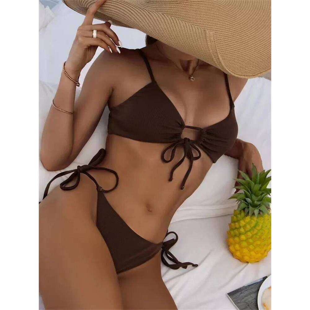2024 Sexy Bikini Women Low waist Swimsuit Female Solid Brazilian Bikinis Set 2 Pieces Swimming Beach Bathing Suit New Beachwear Z260206