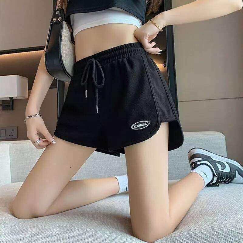 Casual Drawstring Sports Summer Thin High Waist Yoga A-line Shorts Loose Women Running Straight Trousers XJ260206