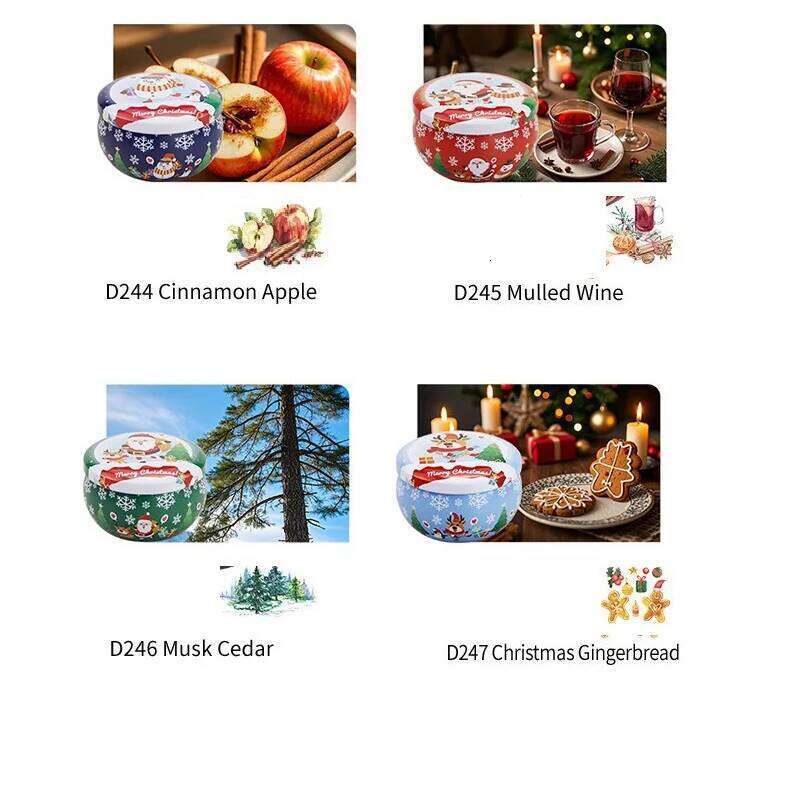 Aromatherapy Candles Santa Claus Snowmen Tin Cans Candle Christmas Decoration For Home Xmas New Year 2025 Navidad S260205 e8f