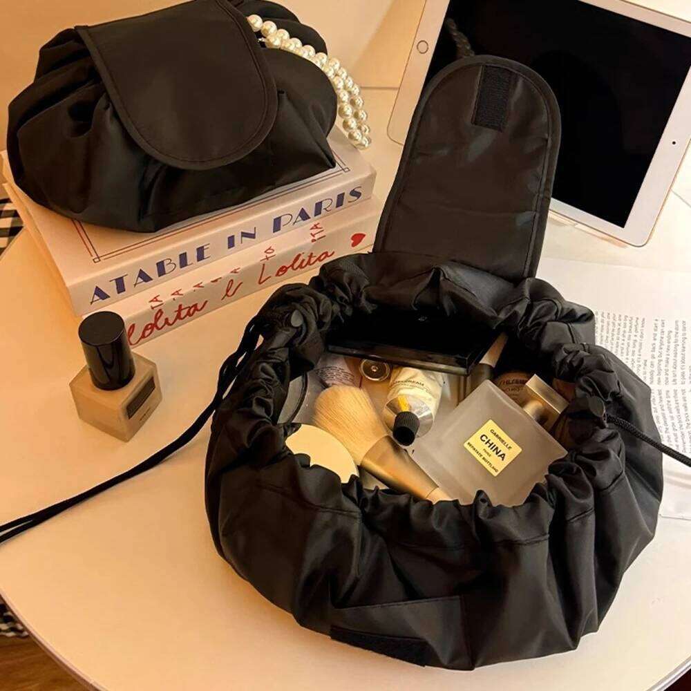 Women Drawstring Cosmetic Travel Storage Makeup Bag Organizer Female Make Up Pouch Portable Waterproof Toiletry Beauty Case Y260206