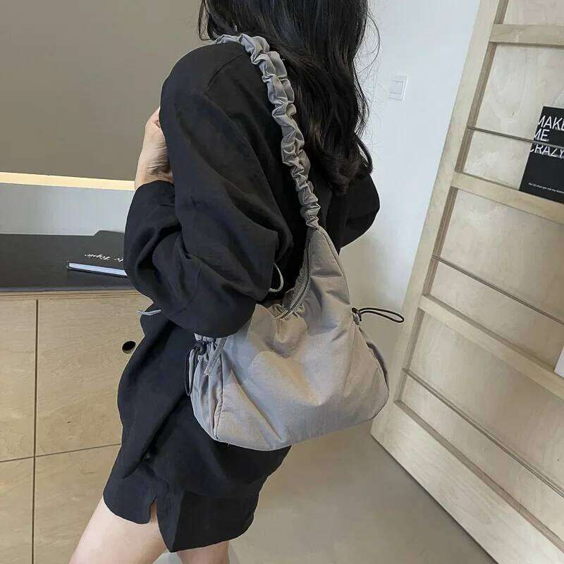 LEFTSIDE Soft Design Cloth Small Shopper Shopping Underarm Bags Lady Shoulder Bag for Women 2025 Trend Fashion Y2K Handbags Y260205