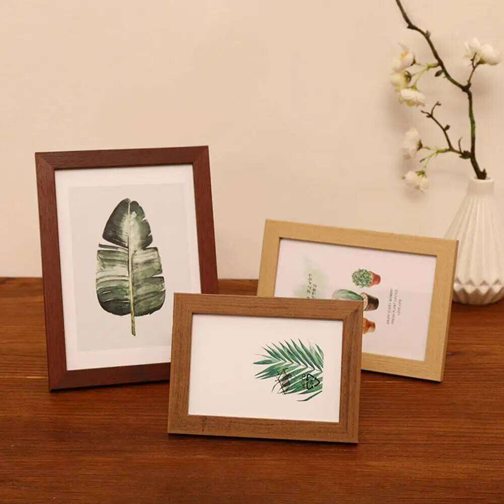 8/10-Inch Wooden Photo Glass Back Support Modern Desktop Picture Display Album Frame Home Decor S260205
