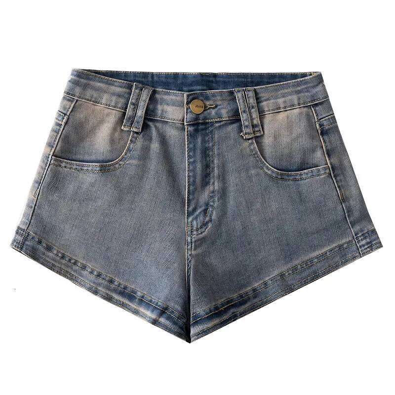 American Retro Washed High-waist Shorts. New Summer Fashion and Sexy Hot Girl Slim-fitting Stretch Denim Shorts for Women C260206