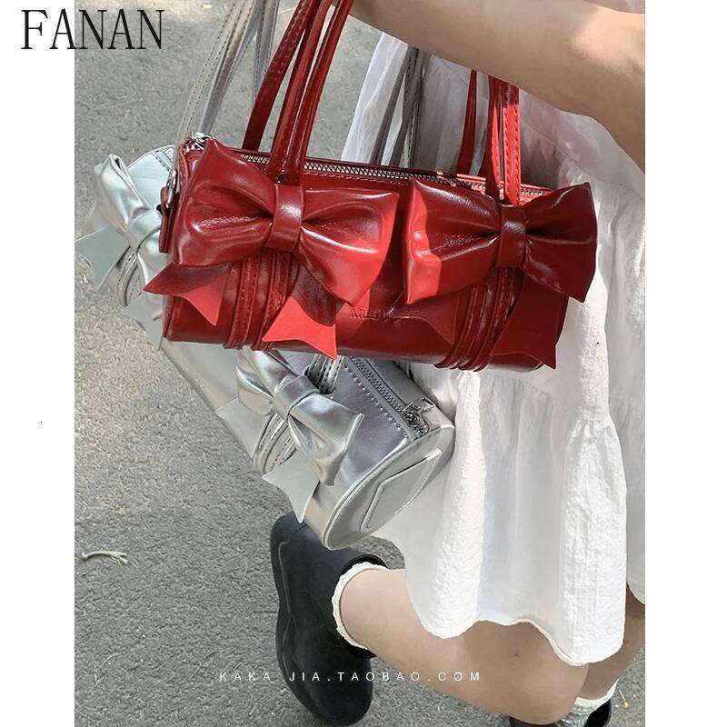 Korean Fashion sweet and cute Top-Handle Underarm Bag for Women Summer fashion 2025 New Red Handheld Crossbody Bags Y260205