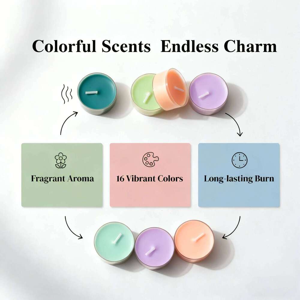 Glass Cup and Cone Scented Set of 6, Creative Aromatherapy Candle Gift for Home, Spa Relaxation Bathroom Decor, Romantic S260205