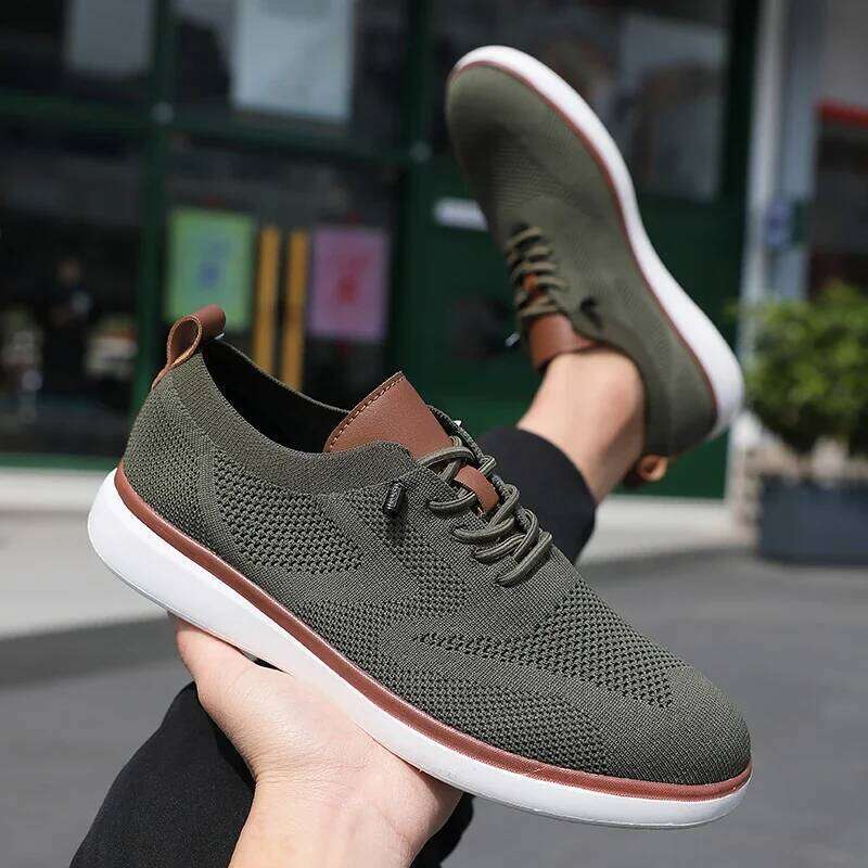 Fashionable Casual Summer New Mesh Outdoor Breathable Flat Shoes Men's Comfortable Trendy Loafers Tenis Masculino