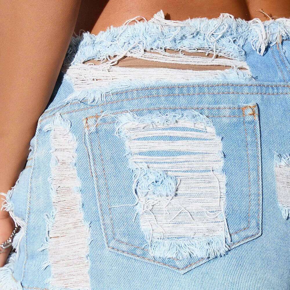 2026 Summer New Sexy Low-waist Hole Ripped Short Jeans and Denim Women Jean Shorts Ropa H260206