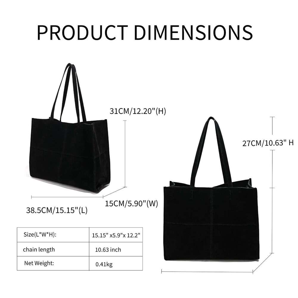 Large Capacity Suede Tote Retro Shoulder Bag High Quality Quilting Handbags and Purses Designer Bags for Women Shopper Y260205