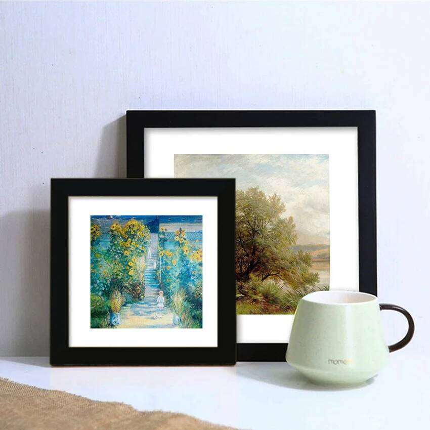 Square Wall Hanging 20X20 25X25cm Wood Picture Frame Stand For Pictures Photo Decor Commemorative Gift S260205