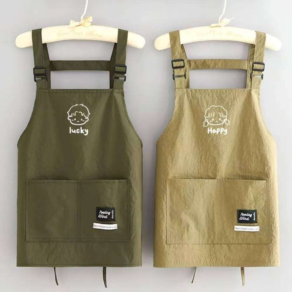 Cute Cartoon Kitch Apron Waterproof Oil-proof Smock Sleeveless Anti-fouling Cooking Baking Bibs for Home Kitchen S260205