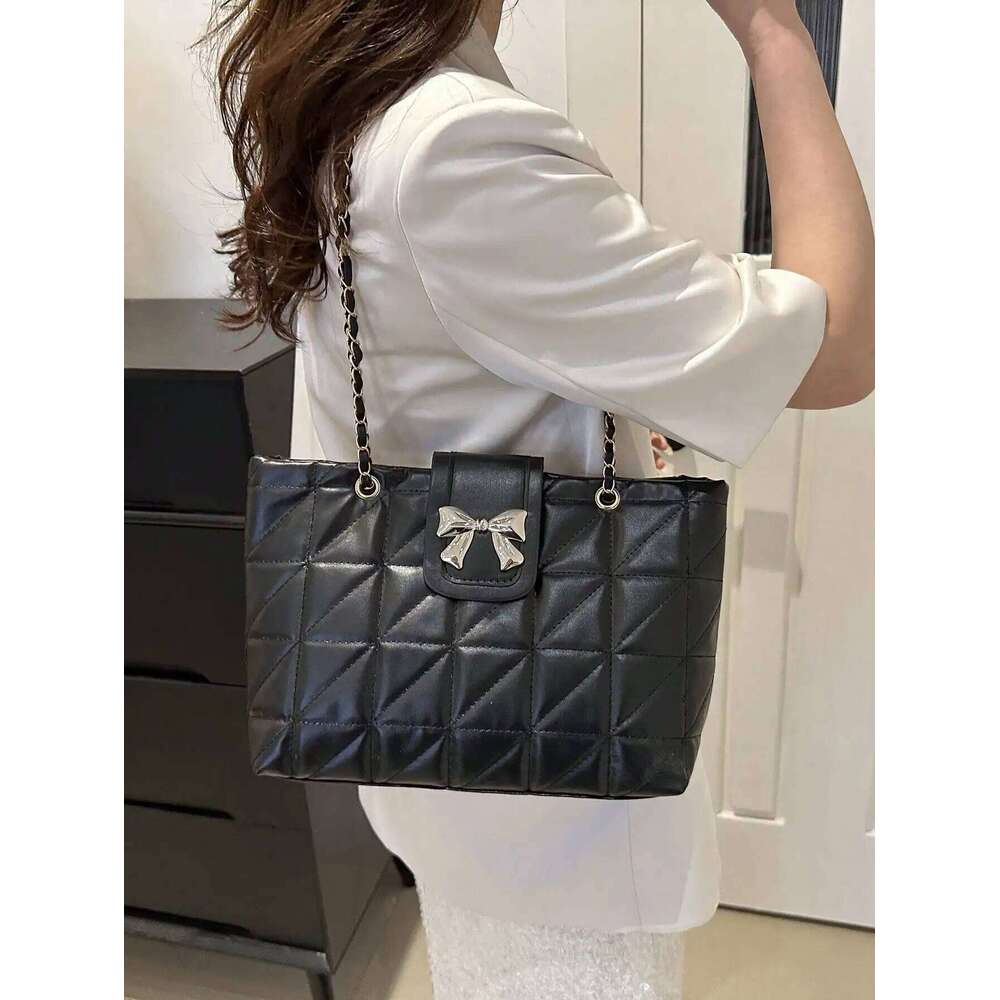 Fashionable Solid Color Elegant Quilted Zipper Chain Shoulder Designer Luxury Bag Women's Bags Y260205