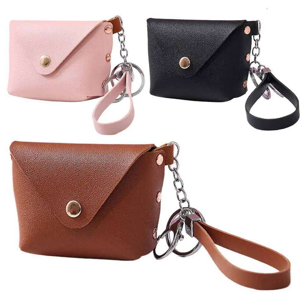 Keychain Women with Zipper Coin Purse PU Leather Trendy Wristlet Wallet for Shopping Travel Y260206