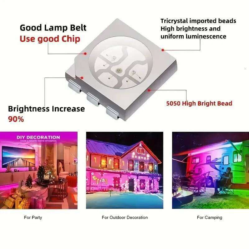 30leds/m 5050 Led 5M LED Strip Light ribbon 15M 20M 30M rgb led diode tape Bluetooth Controller power adapter for Home Z260206