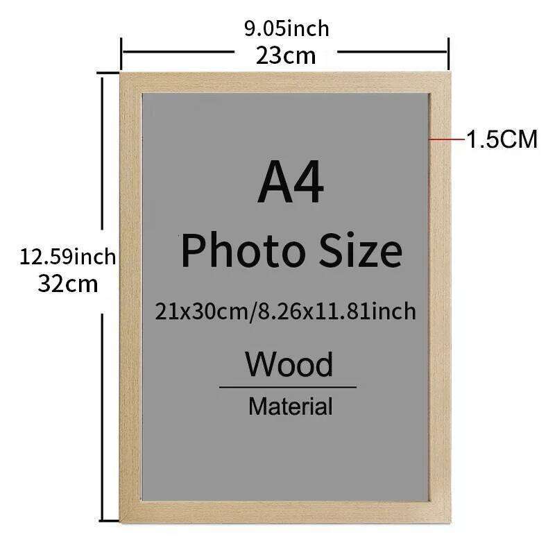 9x11 frame Black White Wooden showcase Photo Frame 21x30cm A4 Poster Canvas Painting Display Stand Picture Wall Decor Frames S260205