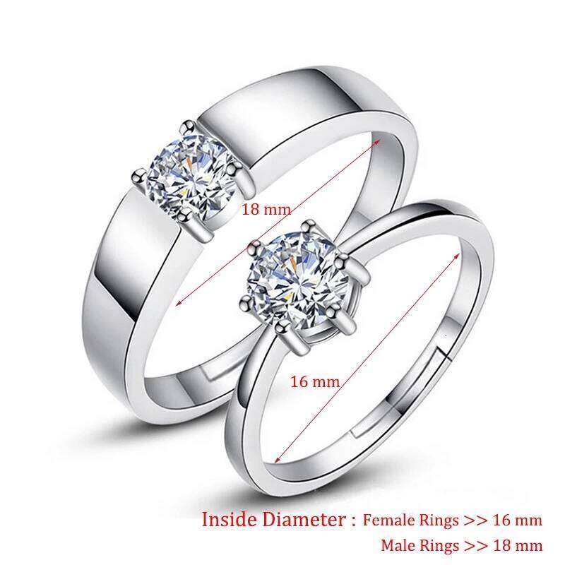 Classic Couple Rings For Men Women CZ Stone Trendy Wedding Lovers' Jewelry Romantic Valentine's Day Present Ring Accessory W260206