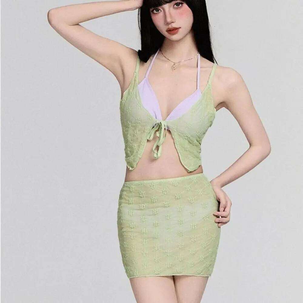 Lace Details Women's Slimming Tummy-Control Design Pure & Sexy Bikini Pure-Sexy Fusion High-Waisted XJ260206