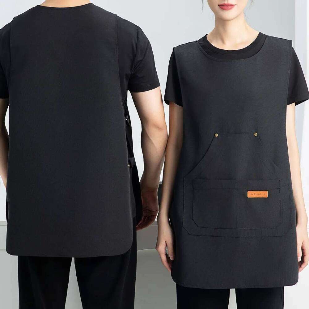 1 piece of unisex work apron, adjustable button strap overall vest, multi-pocket practical apron vest S260205