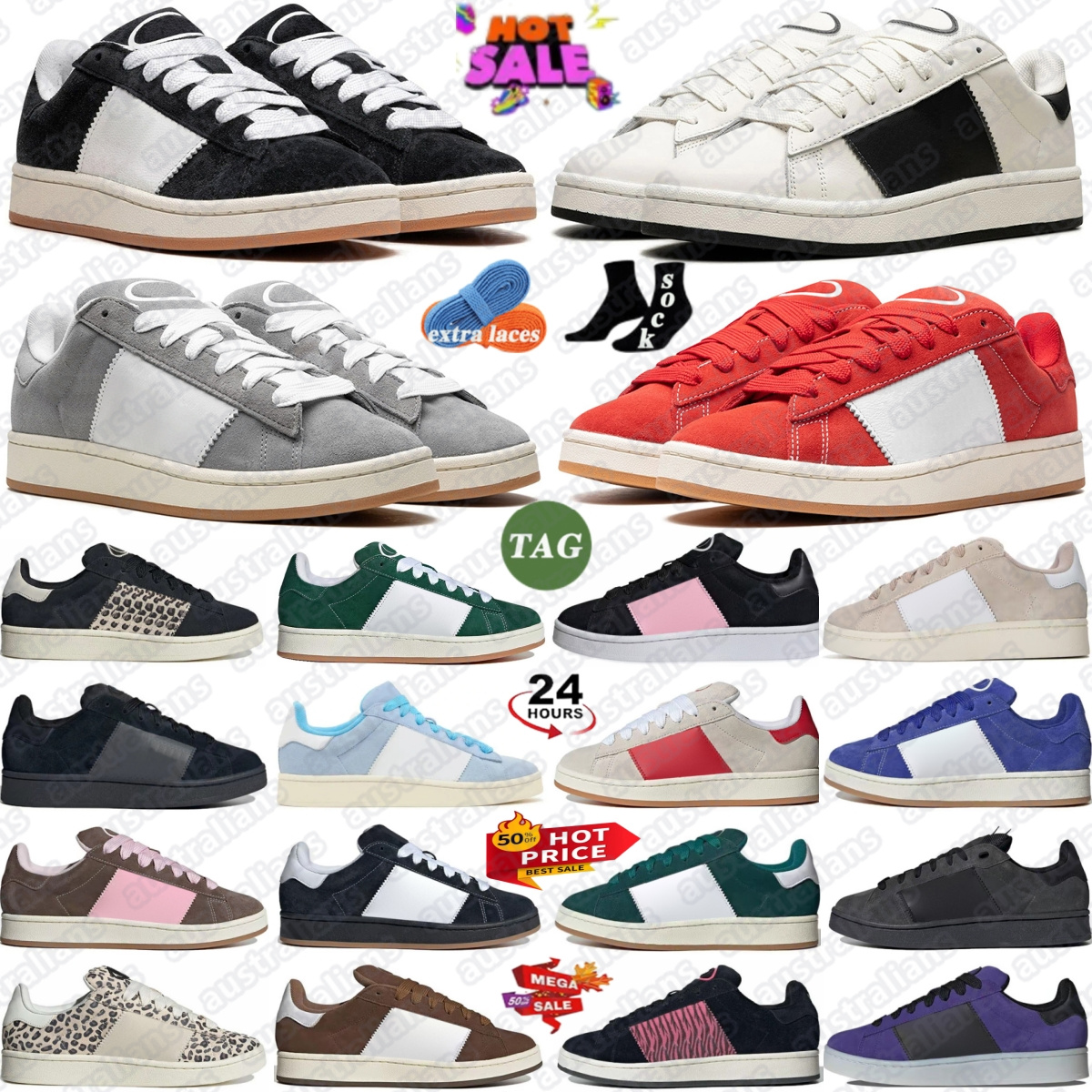 Campuses shoes 00s sneakers trainers 00 women men Crystal White Core Black Grey Gum Dark Green Better Scarlet Wonder Quartz Hazy Leopard Clear Pink #e2O6#