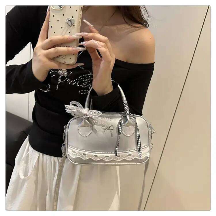 Lace Bow Decor Crossbody Elegant Handbag High-quality Niche Simple Ballet Style Shoulder New Casual Bag Y260205